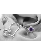 Lira sterlină de argint 925 14k 583 Alexandrite cercei vec053s Rusesc Sovietic URSS Vintage bijuterii Art Deco style